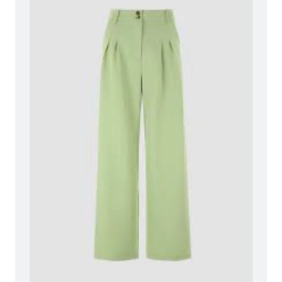 Cider lime green high waisted wide leg pants - Picture 1 of 9